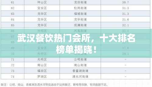 武汉餐饮热门会所,十大排名榜单揭晓!