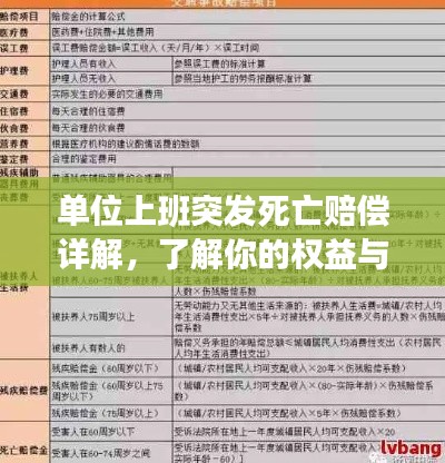 单位上班突发死亡赔偿详解,了解你的权益与保障!