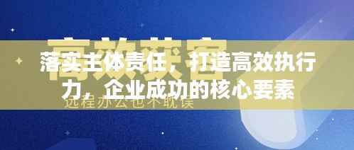 落实主体责任，打造高效执行力，企业成功的核心要素