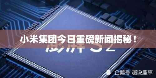 小米集团今日重磅新闻揭秘!