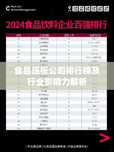 食品压板公司排行榜及行业影响力解析